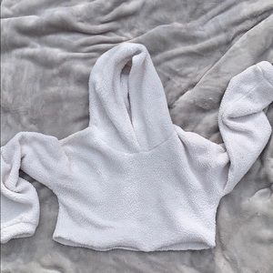 White cropped hoodie